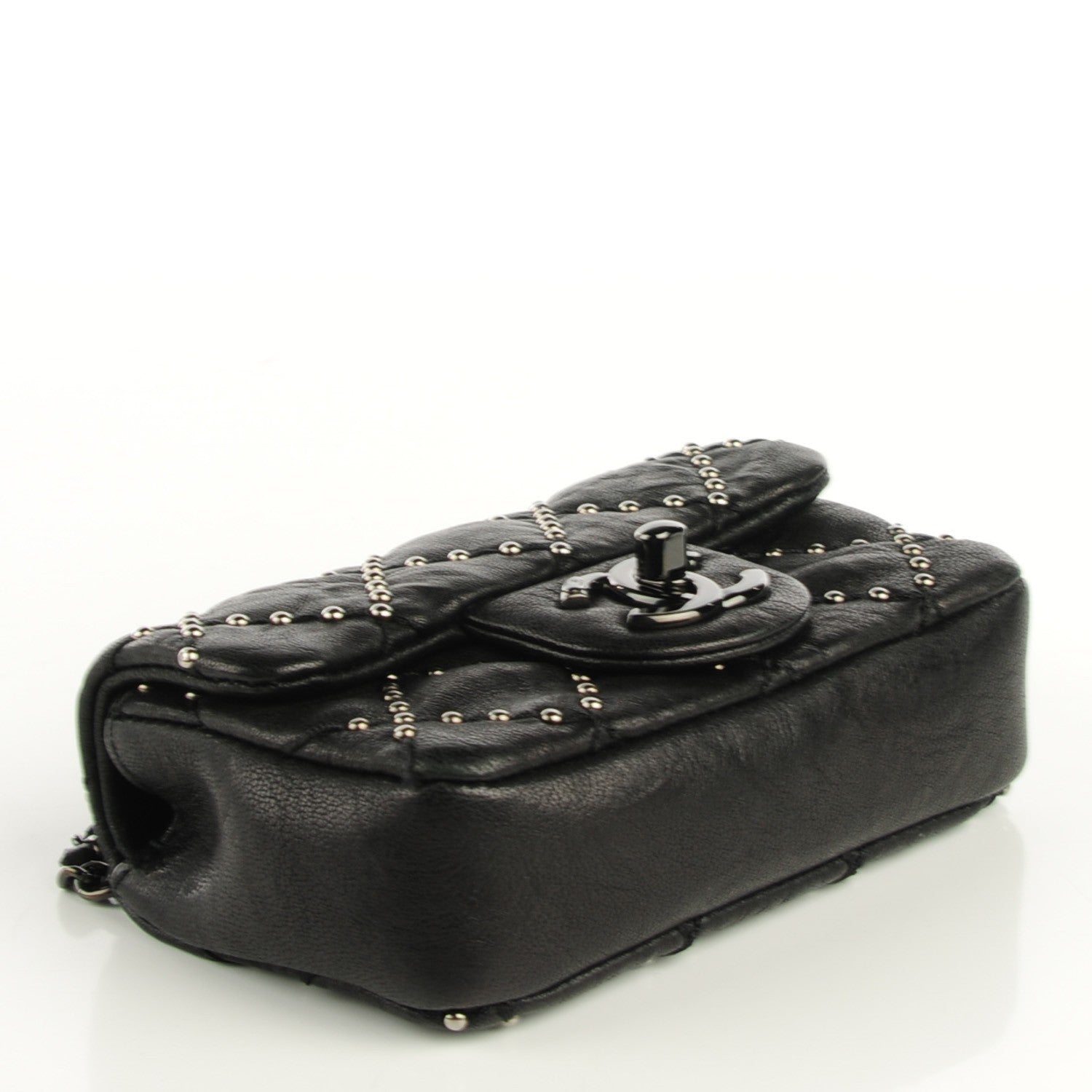 Chanel Lambskin Studded Mini Metal Beauty Flap Black 4 of 8