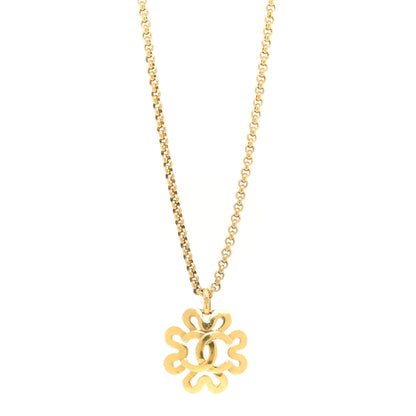 Chanel CC Flower Necklace Gold 1 of 6