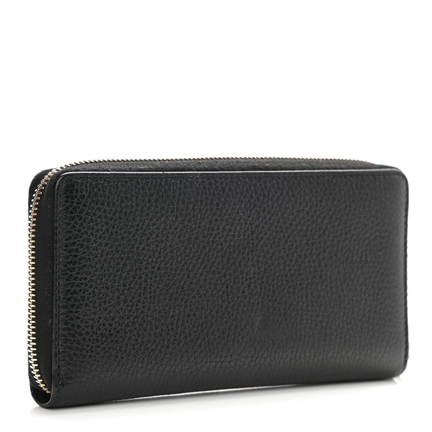 Pebbled Calfskin Soho Zip Around Wallet Black
