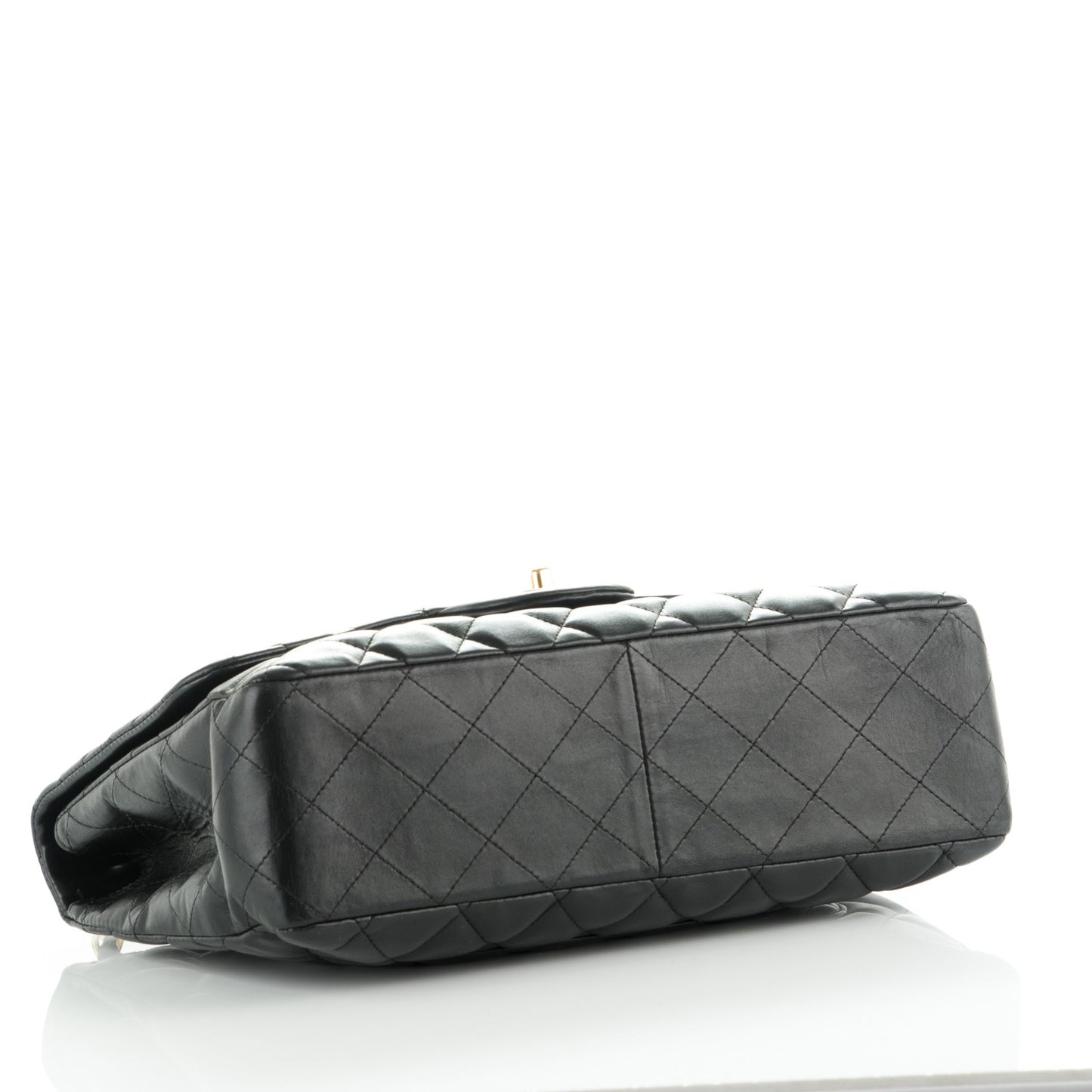 Lambskin Quilted Jumbo Single Flap Black