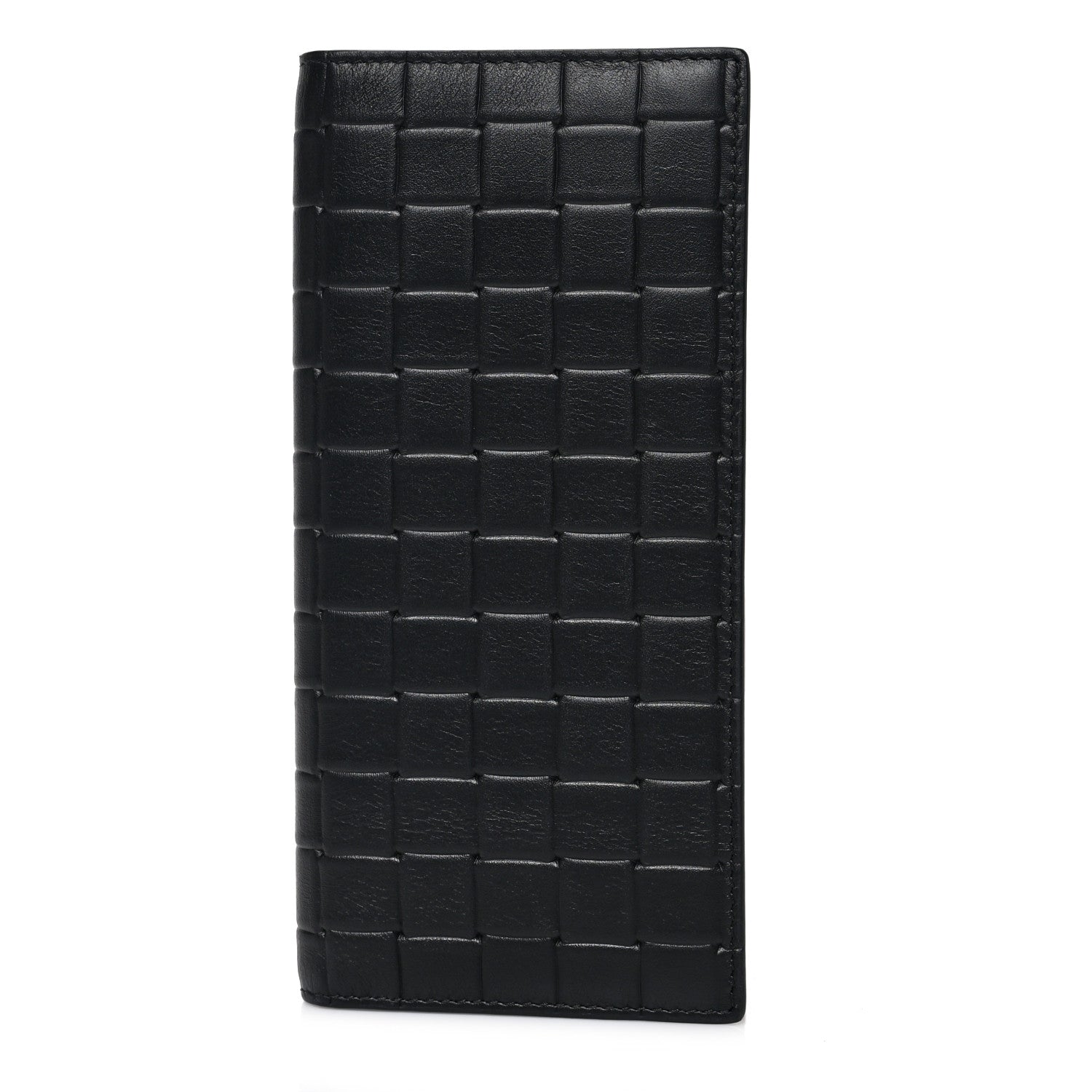 Bottega Veneta Calfskin Grid Continental Wallet Black 1 of 6