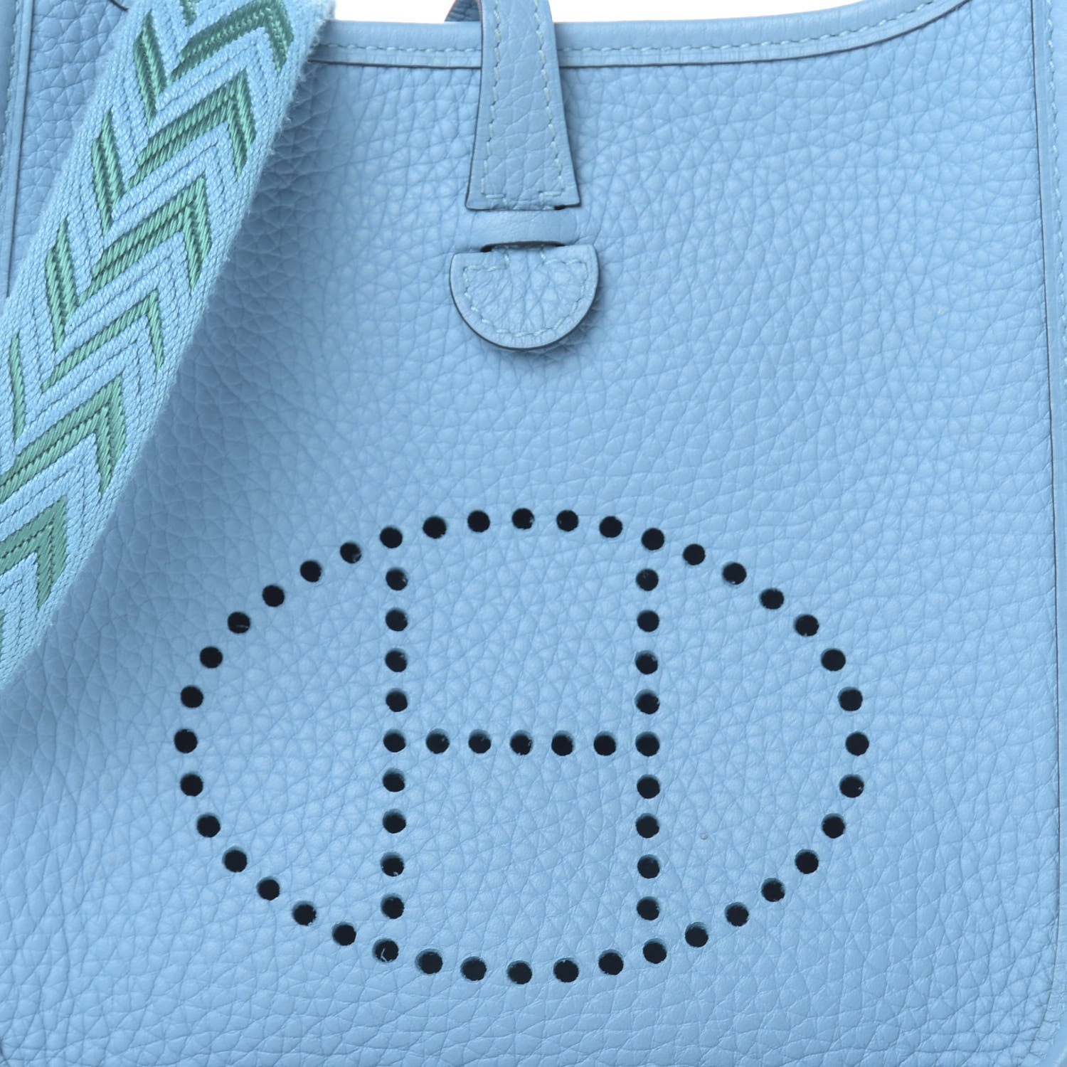 Hermes Taurillon Clemence Amazone Evelyne TPM Bleu Du Nord Vert Verone 13 of 13