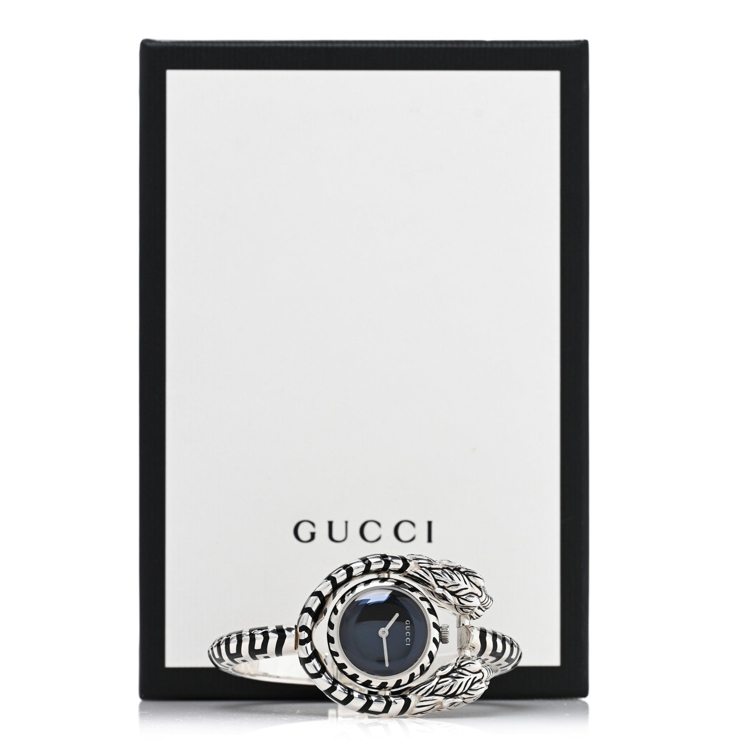 Gucci Sterling Silver Black Mother of Pearl 23mm Dionysus Quartz