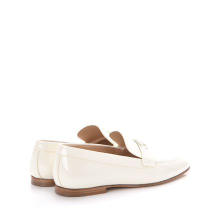 Chanel Patent Calfskin CC Loafers 38 White 4 of 9