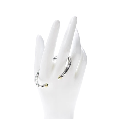 David Yurman Sterling Silver 14K Yellow Gold Peridot 5mm Cable Classics Petite Color Bracelet 2 of 4