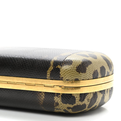 Alexander McQueen Snakeskin Skull Box Clutch Black 9 of 9