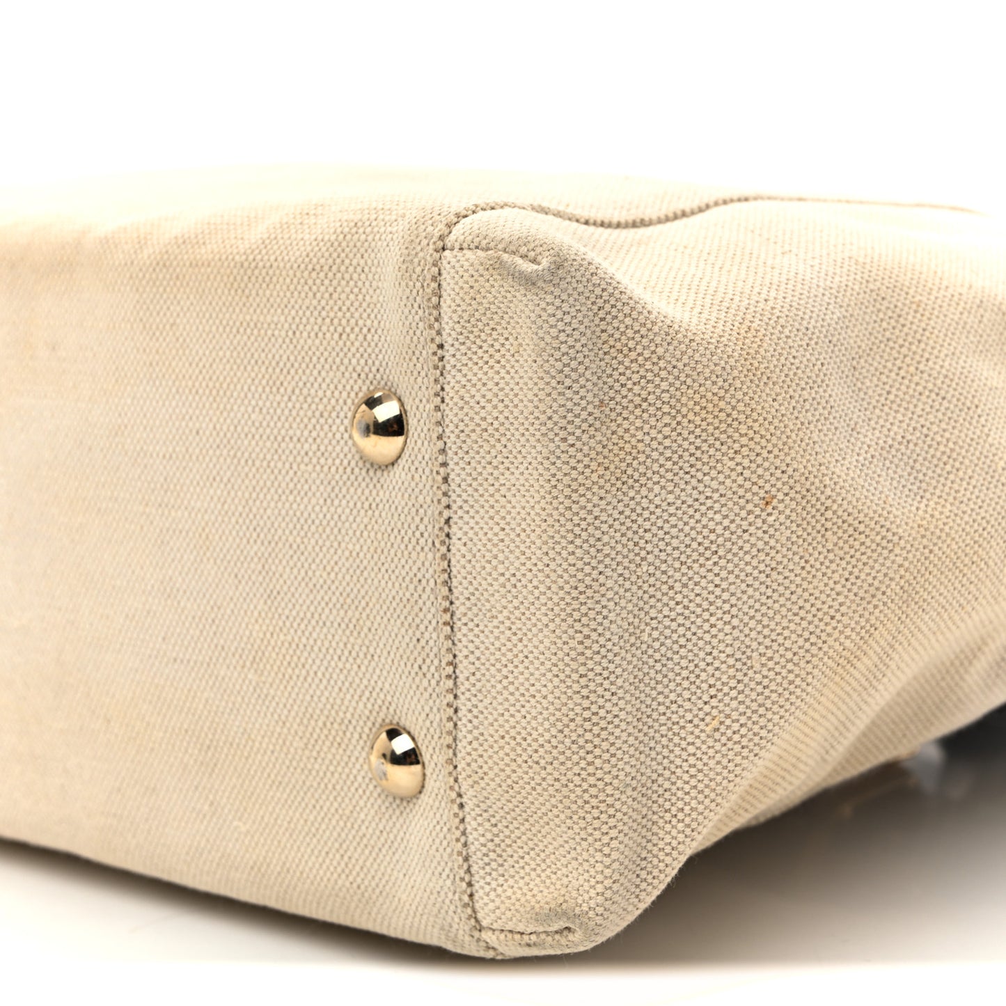 Calfskin Canvas Tote Black White