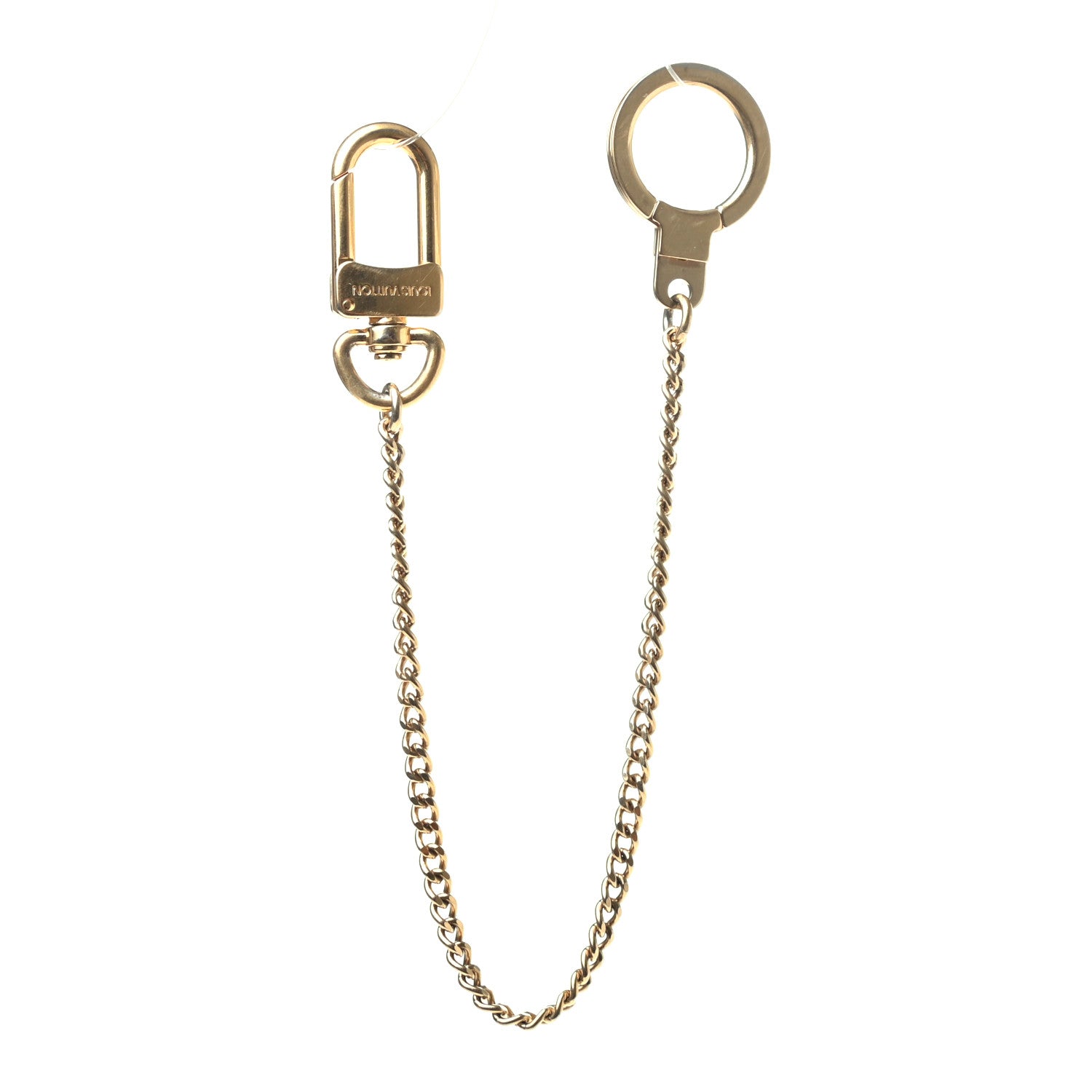 Louis Vuitton Metal Pochette Extender Key Ring Chain Gold 1 of 3