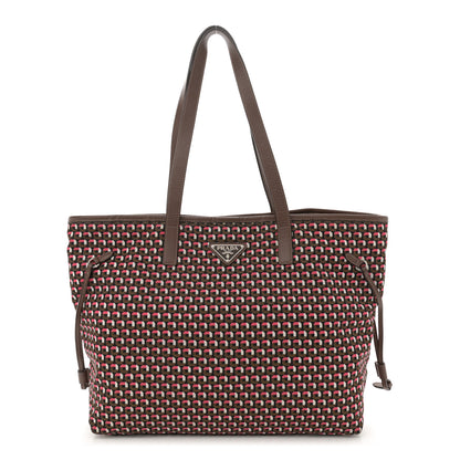 Prada Tessuto Stampato Nylon Saffiano Otta Print Tote Rosa 1 of 10