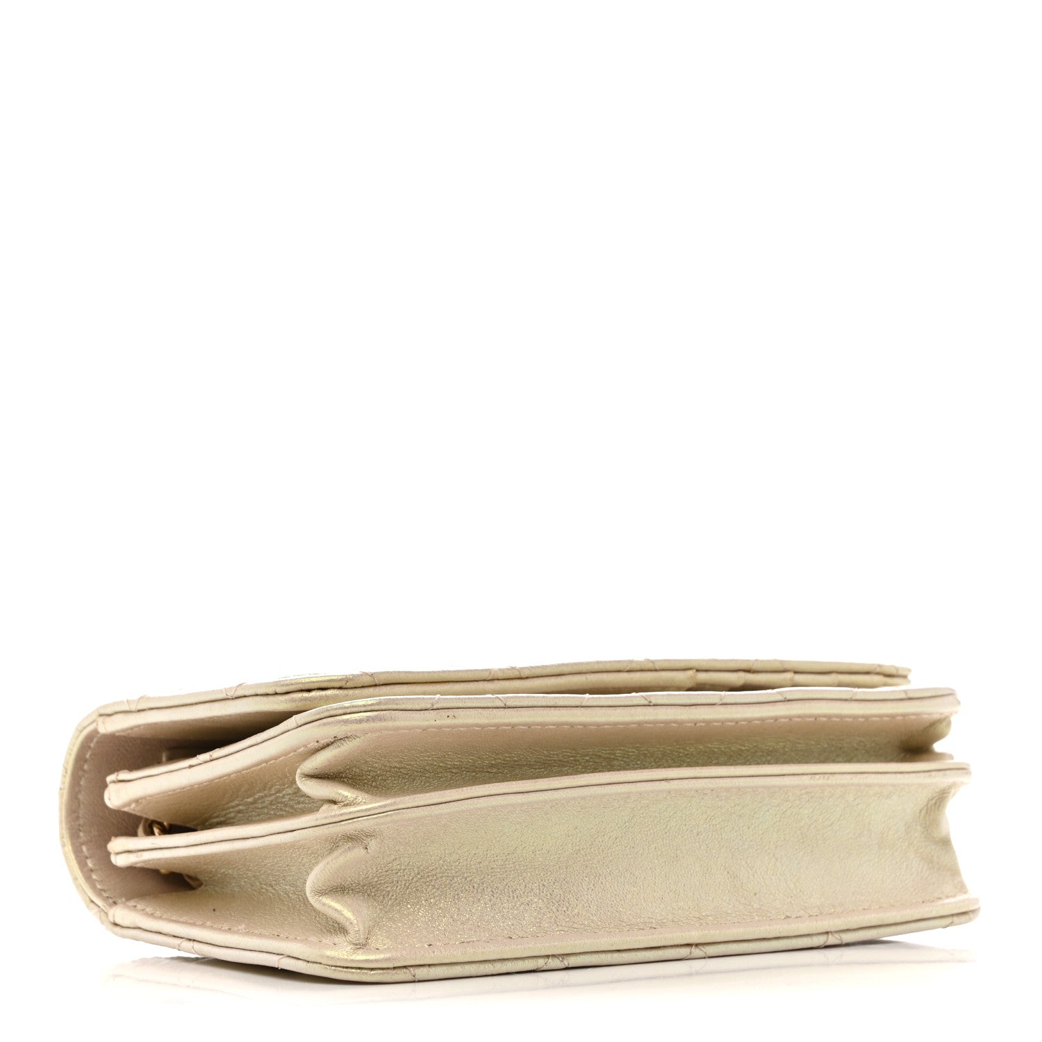 Chanel Iridescent Lambskin Quilted Mini Wallet On Chain WOC Ivory 4 of 14