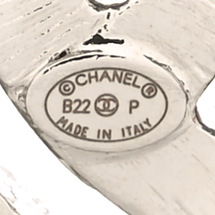 Chanel Baguette Crystal CC Brooch Silver 3 of 4