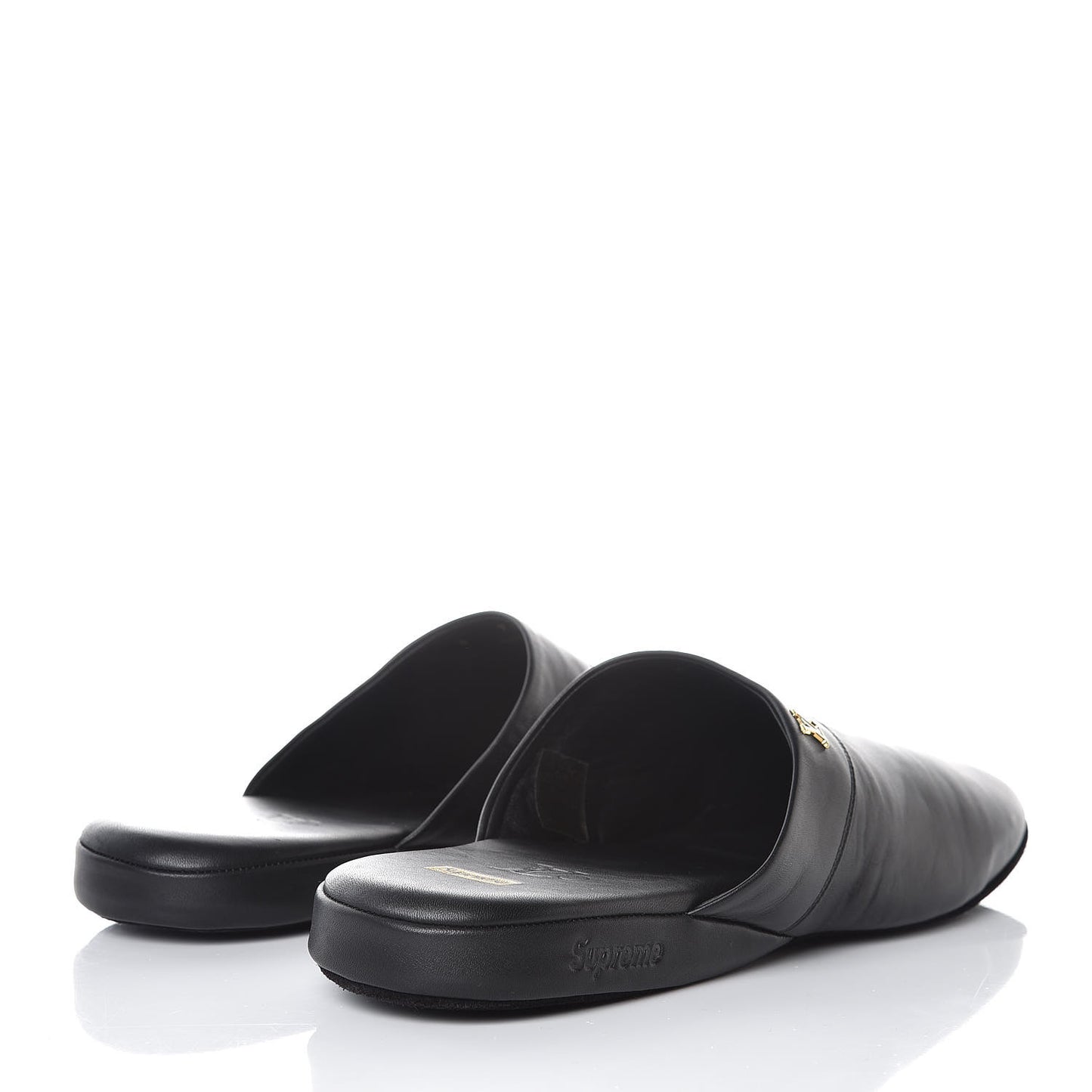 X SUPREME Lambskin Mens Hugh Slippers 6 Black