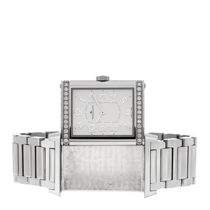 Jaeger-LeCoultre Stainless Steel Diamond 24mm Ultra Thin Reverso Manual Winding Watch Q3208121 4 of 7