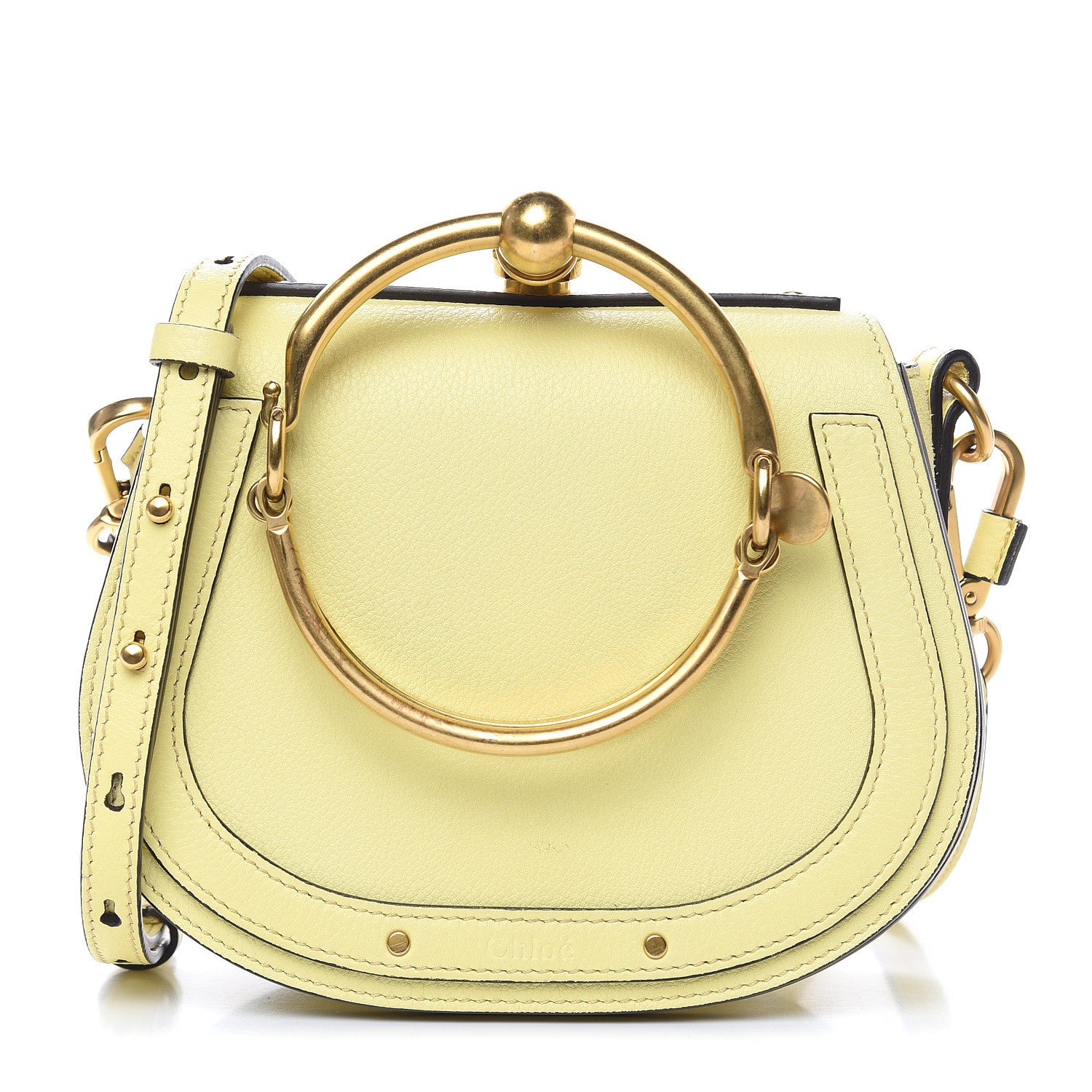 Chloe Calfskin Suede Small Nile Bracelet Bag Lemonade 1 of 14