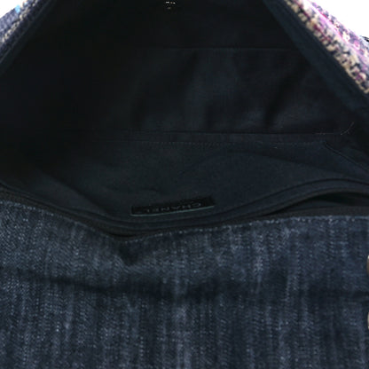 Chanel Denim Tweed Patchwork Jumbo Single Flap Multicolor 5 of 13