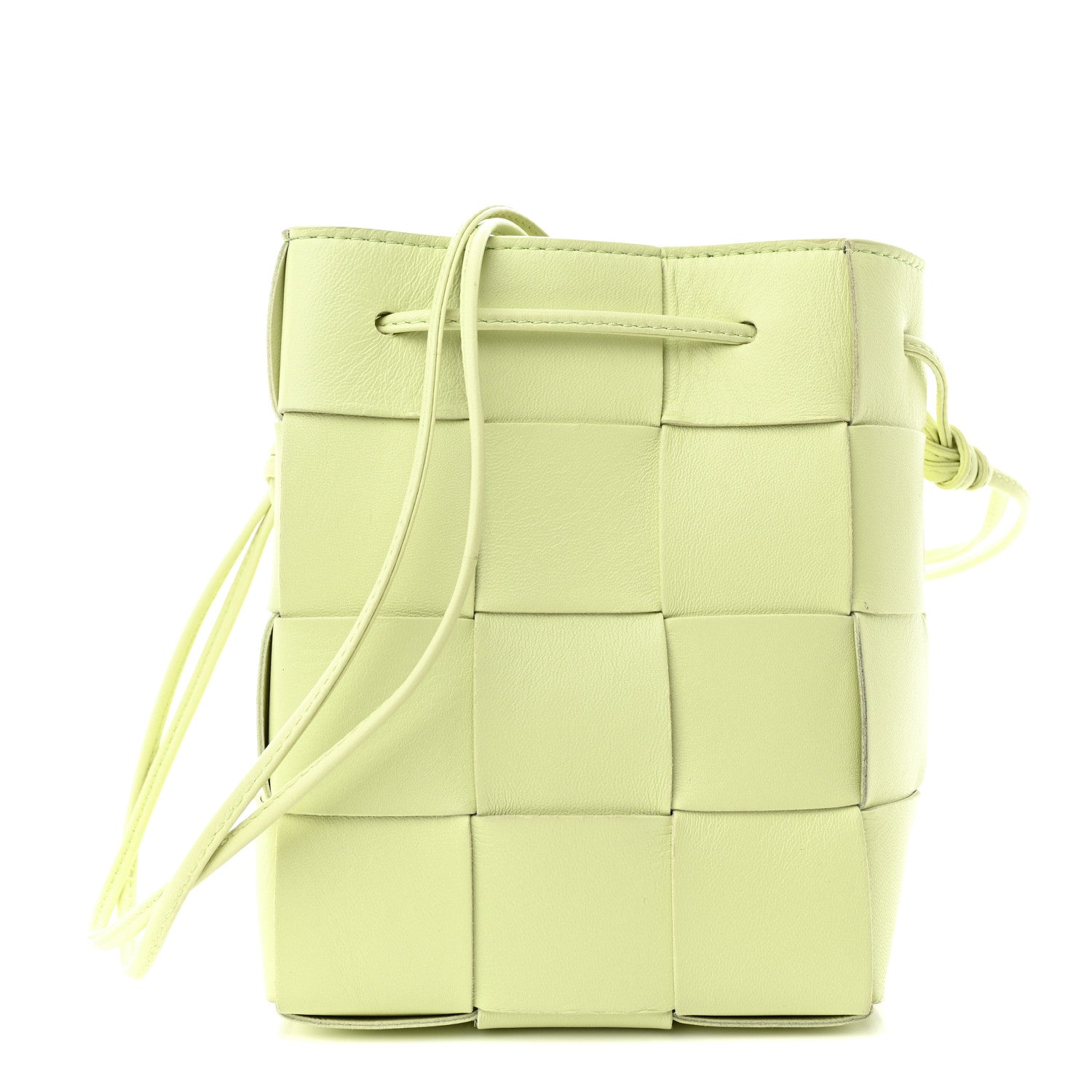 Bottega Veneta Nappa Maxi Intreccio Small Cassette Bucket Bag Lemon Washed 1 of 10