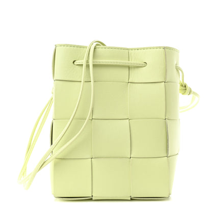 Bottega Veneta Nappa Maxi Intreccio Small Cassette Bucket Bag Lemon Washed 1 of 10