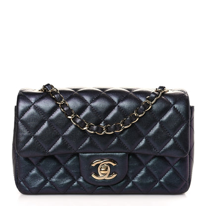 Chanel Iridescent Lambskin Quilted Mini Rectangular Flap Black 1 of 9