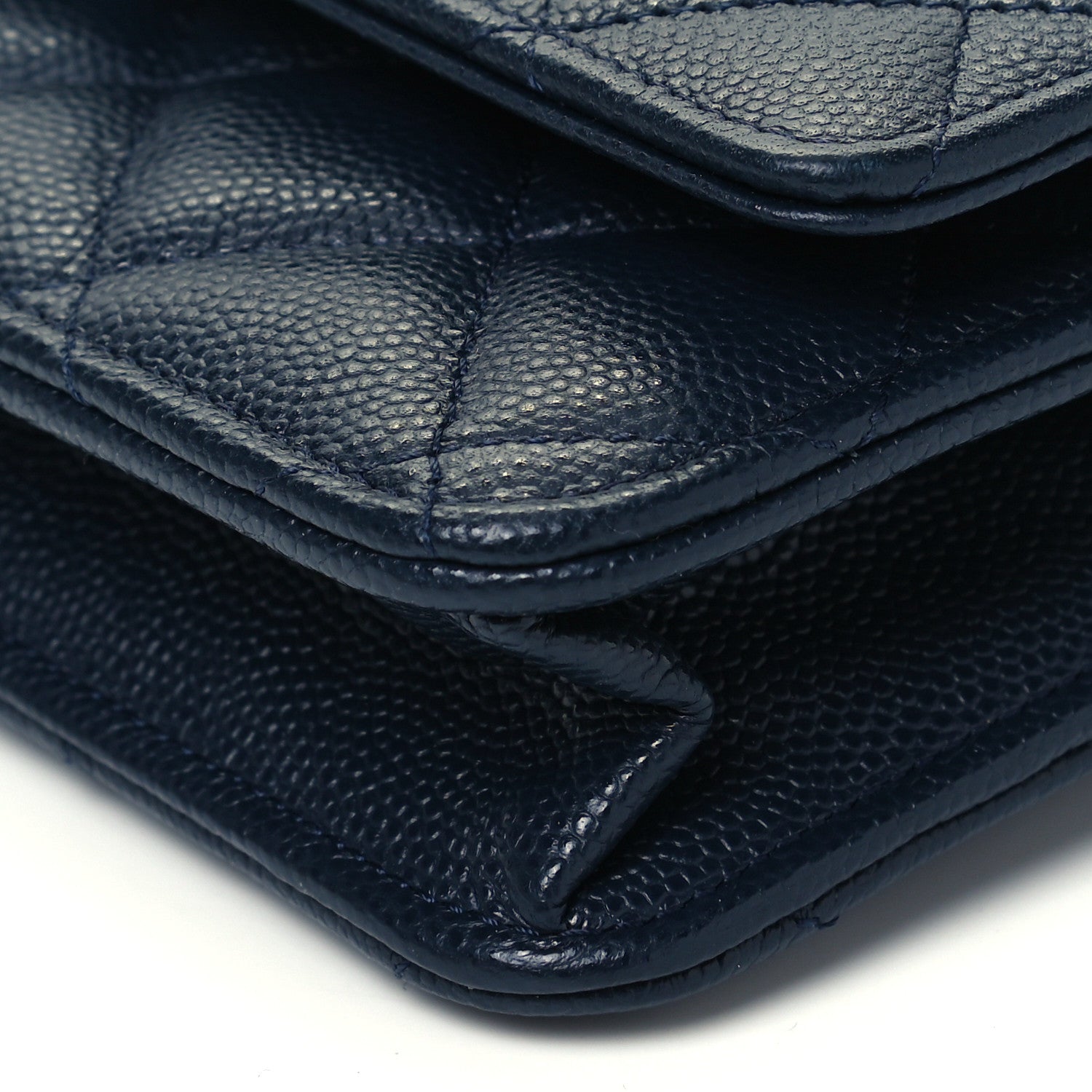 Chanel Caviar Quilted Wallet On Chain WOC Navy Blue 8 of 8