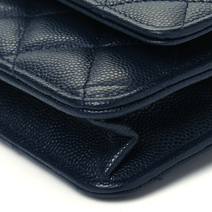 Chanel Caviar Quilted Wallet On Chain WOC Navy Blue 8 of 8