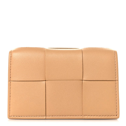 Bottega Veneta Nappa Maxi Intrecciato Card Holder Wallet Almond 1 of 6