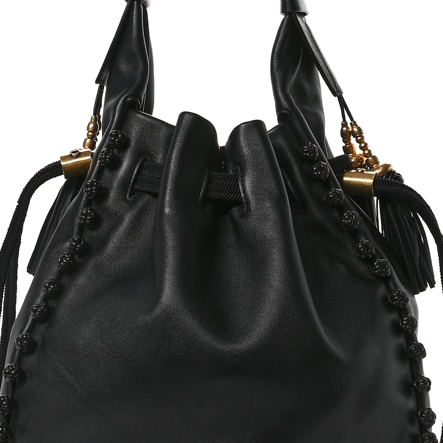 Lambskin Bucket Bag Black