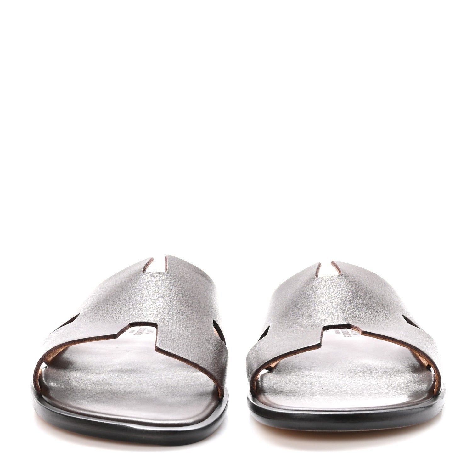 Hermes Calfskin Mens Izmir Sandals 44 Moka 2 of 9