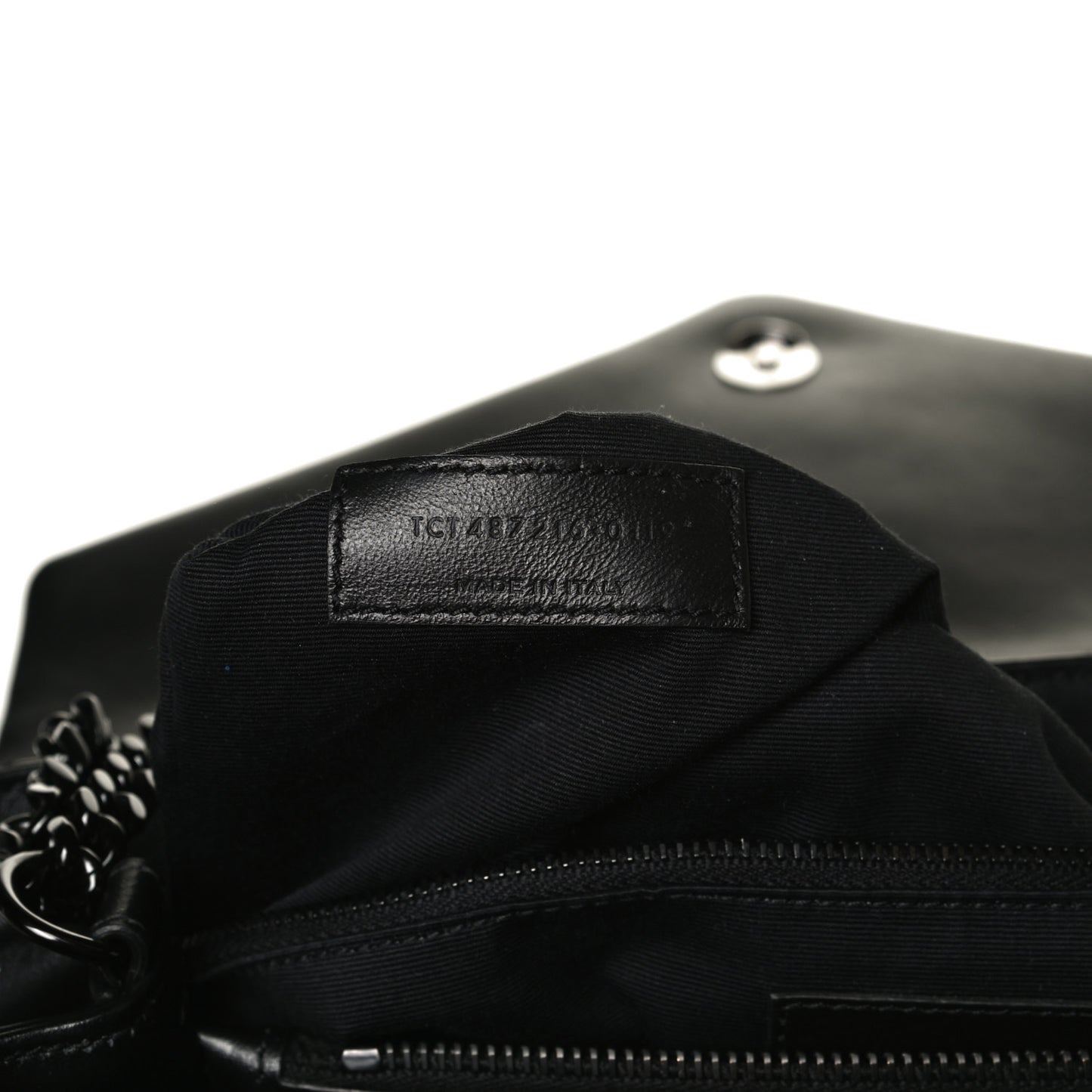 Calfskin Y Quilted Monogram Medium Loulou Chain Satchel Black