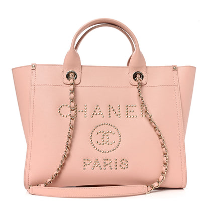 Chanel Caviar Small Studded Deauville Tote Light Pink 1 of 11