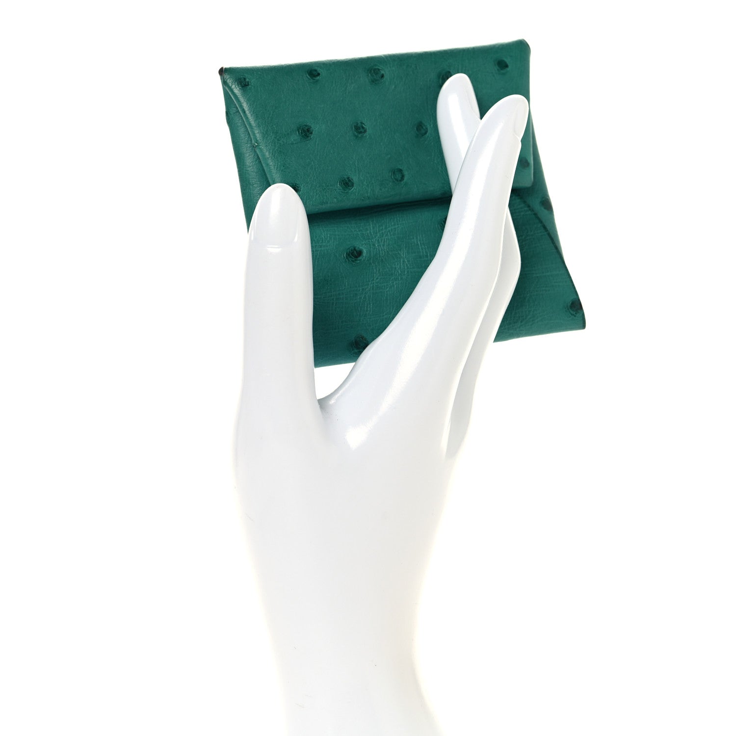 Hermes Ostrich Bastia Coin Purse Vert Verone 2 of 7