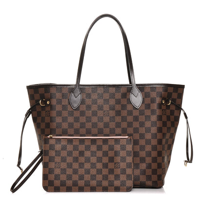 Louis Vuitton Damier Ebene Neo Neverfull MM Rose Ballerine 3 of 8