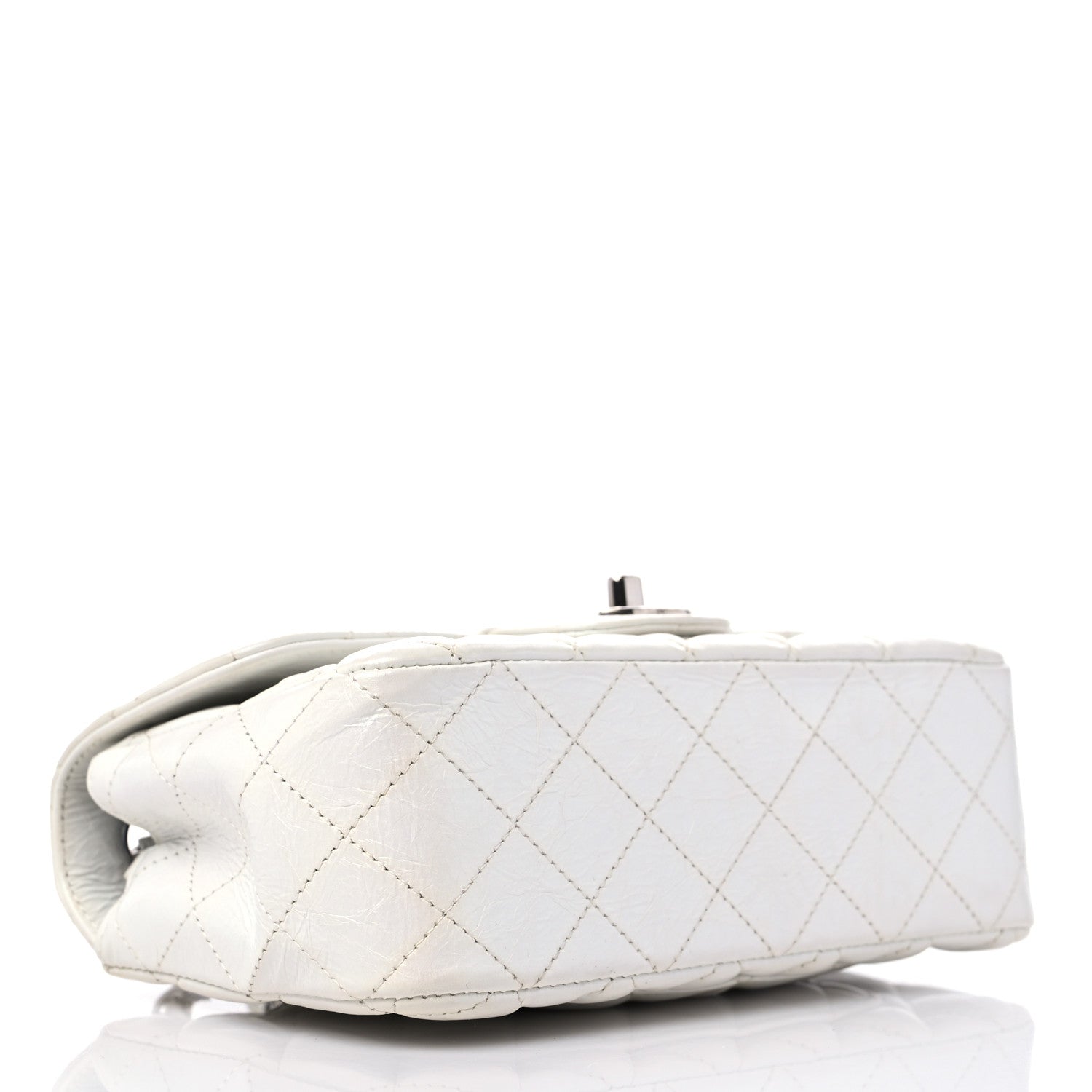 Chanel Iridescent Crumpled Calfskin Quilted Mini Rectangular Flap White 5 of 10