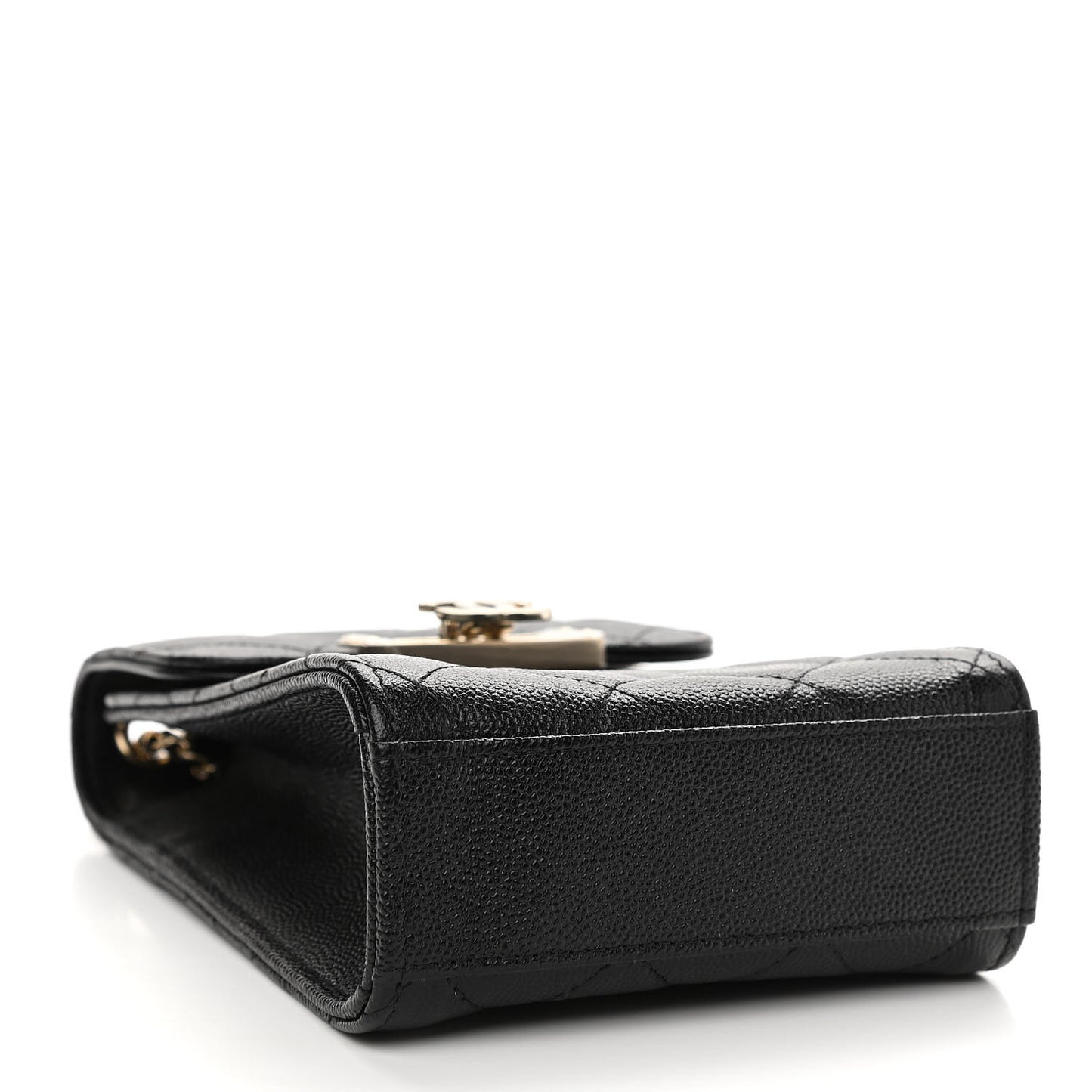 Caviar Quilted Golden Class Phone Holder Black