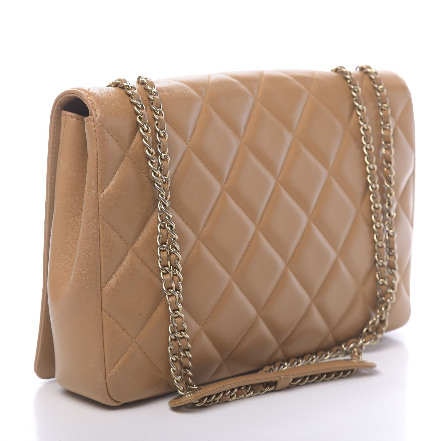 Chanel Lambskin Quilted Medium Diamond CC Flap Beige 3 of 10
