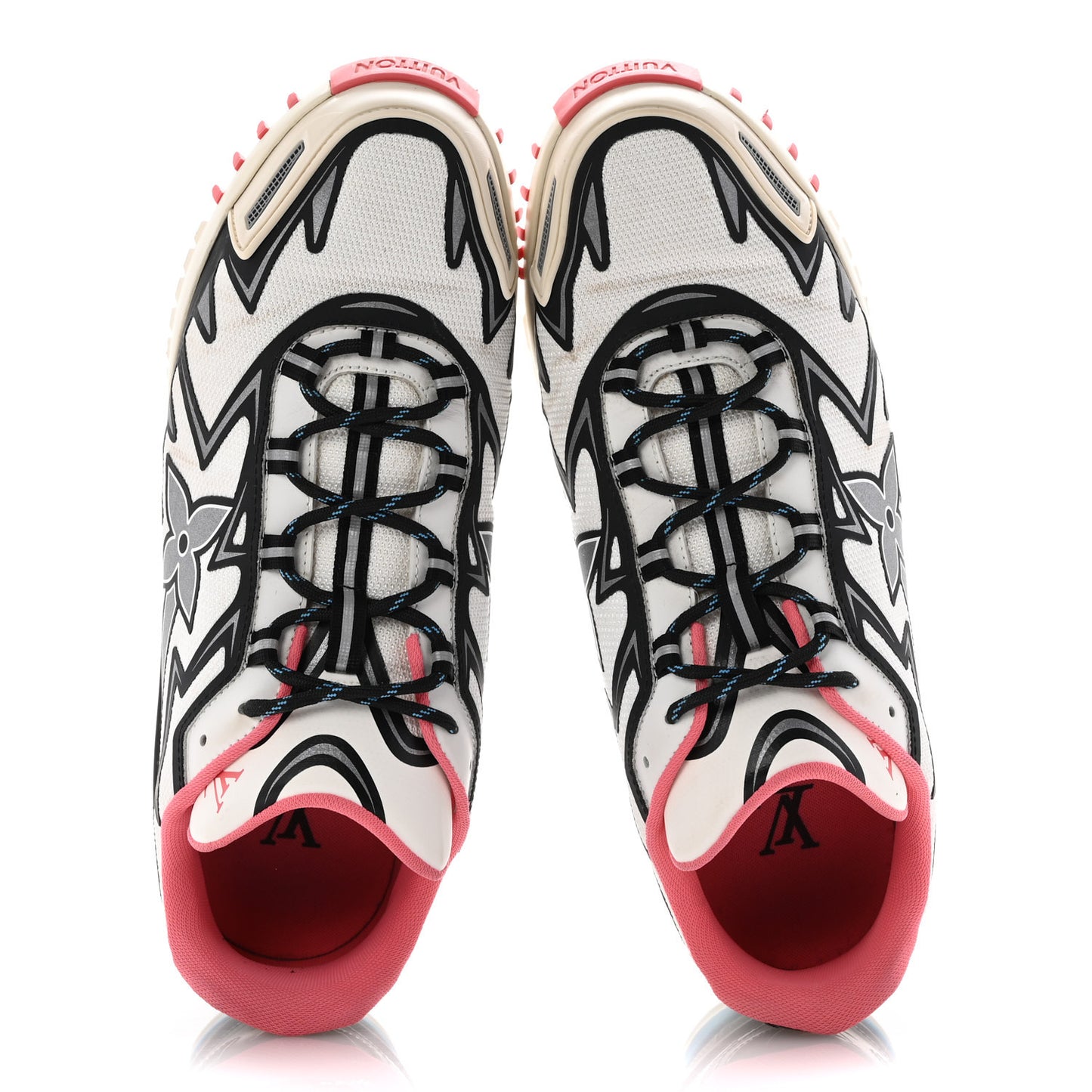 Mesh Rubber Mens LV Sprint Sneaker 8 White Pink Blue