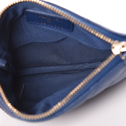 Chanel Lambskin Quilted Small Cosmetic Case Dark Blue 5 of 11
