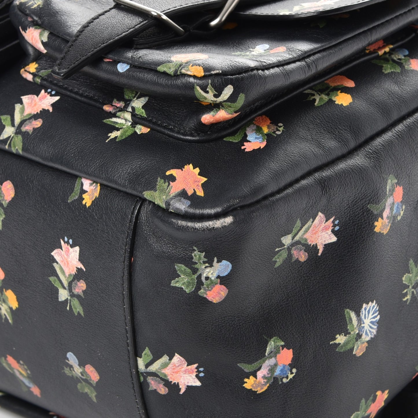 Calfskin Prairie Flower Printed Festival Backpack Multicolor