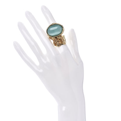Saint Laurent Glass Cabochon Arty Ovale Ring 6 Turquoise 2 of 3