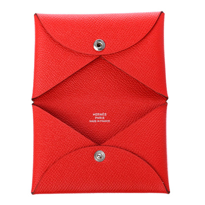 Hermes Epsom Calvi Card Case Rouge Casaque 5 of 8