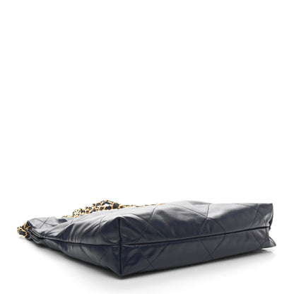Chanel Shiny Calfskin Quilted Small Chanel 22 Navy 5 of 11