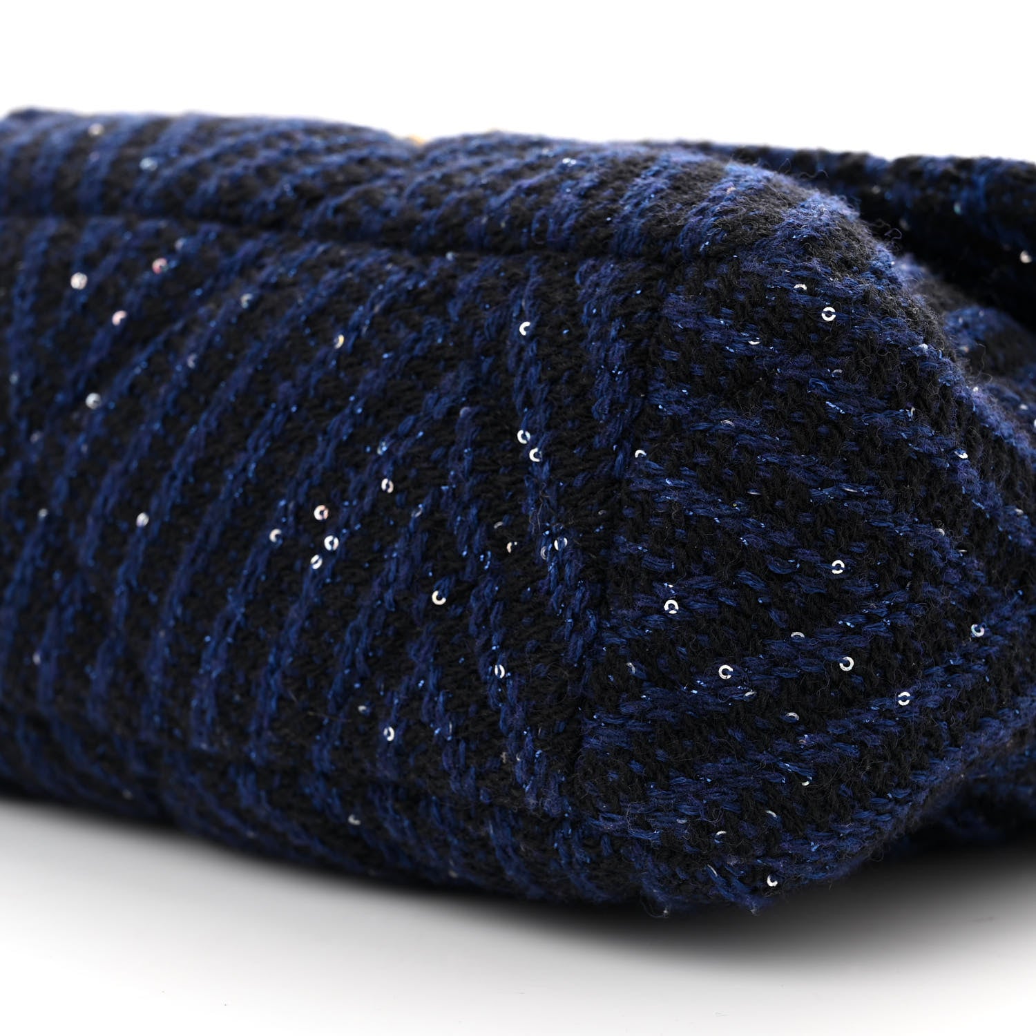 Chanel Tweed Sequin Quilted Large Chanel 19 Flap Blue Multicolor 10 of 11