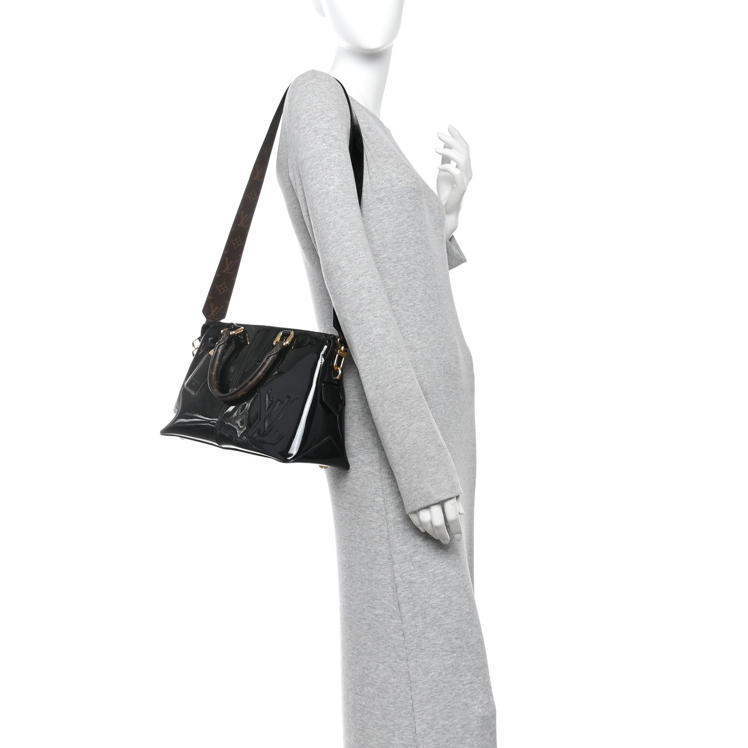 Louis Vuitton Patent Calfskin Miroir Tote Black 2 of 11
