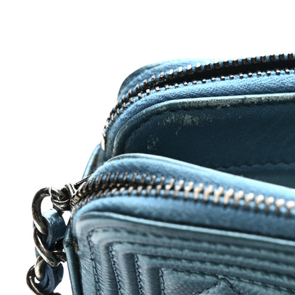 Chanel Metallic Caviar Quilted Small Boy Clutch With Chain Turquoise 13 of 16