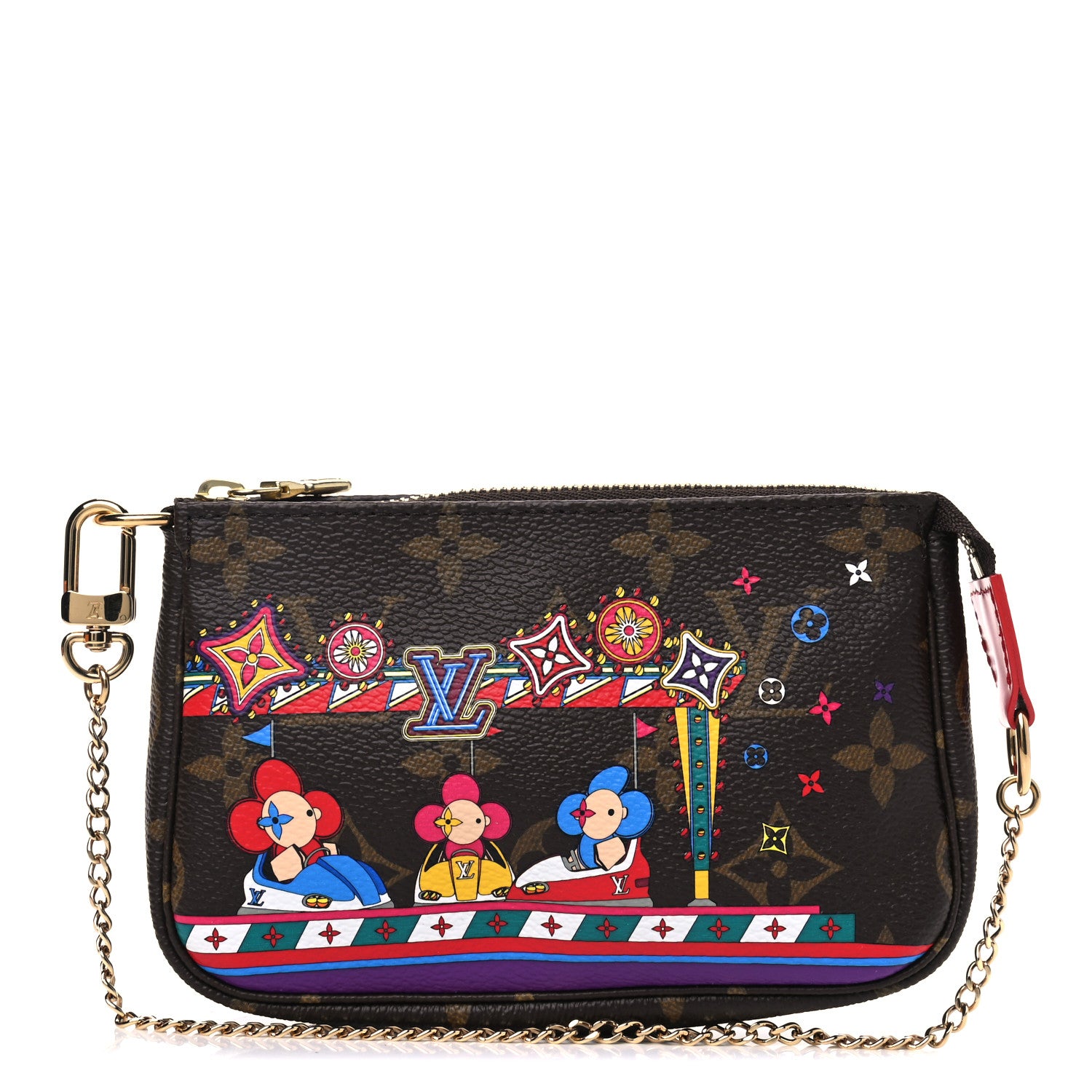 Louis Vuitton Monogram 2020 Christmas Animation Bumper Cars Mini Pochette Accessories Coquelicot 1 of 4