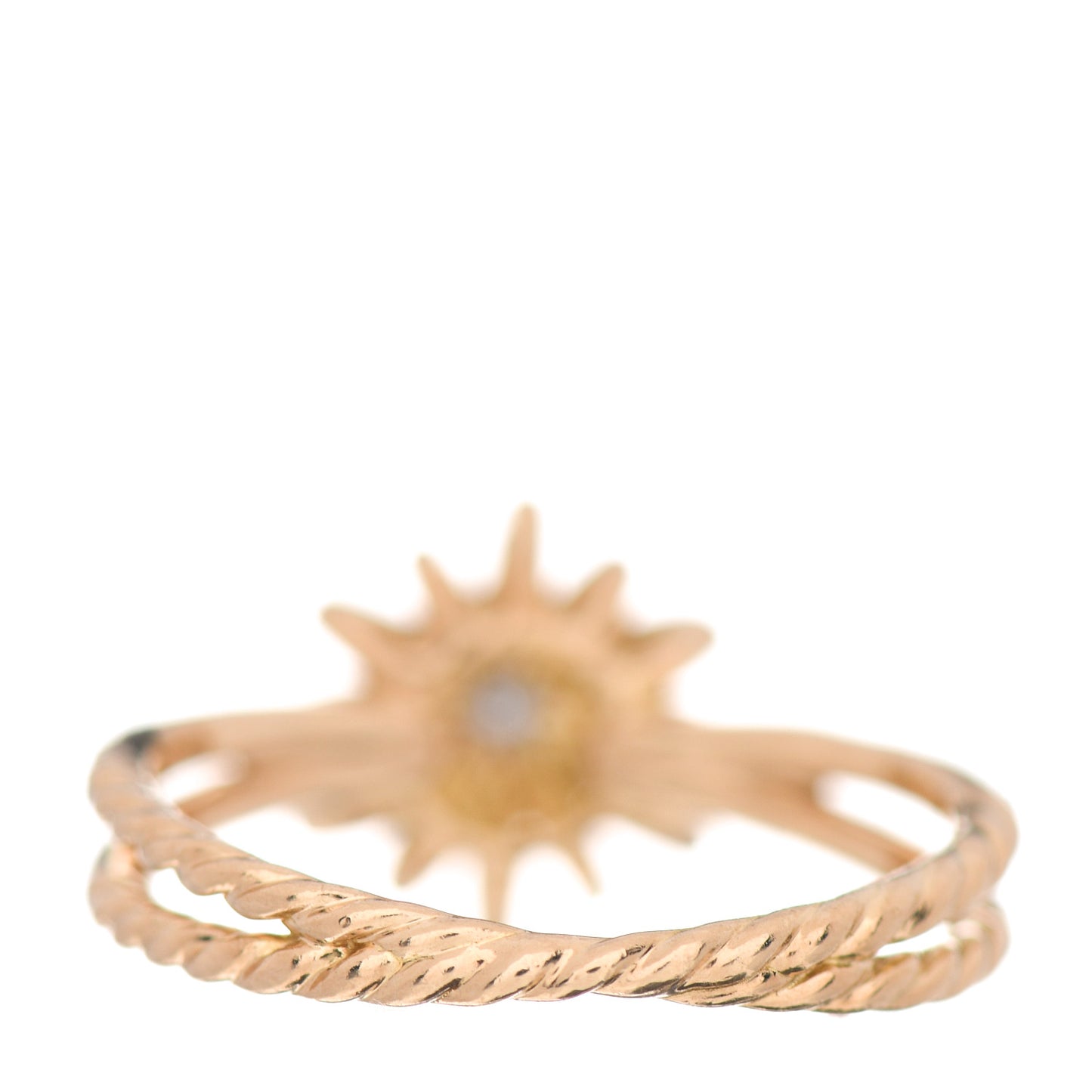 18K Yellow Gold Diamond Starburst Ring 54 6.75
