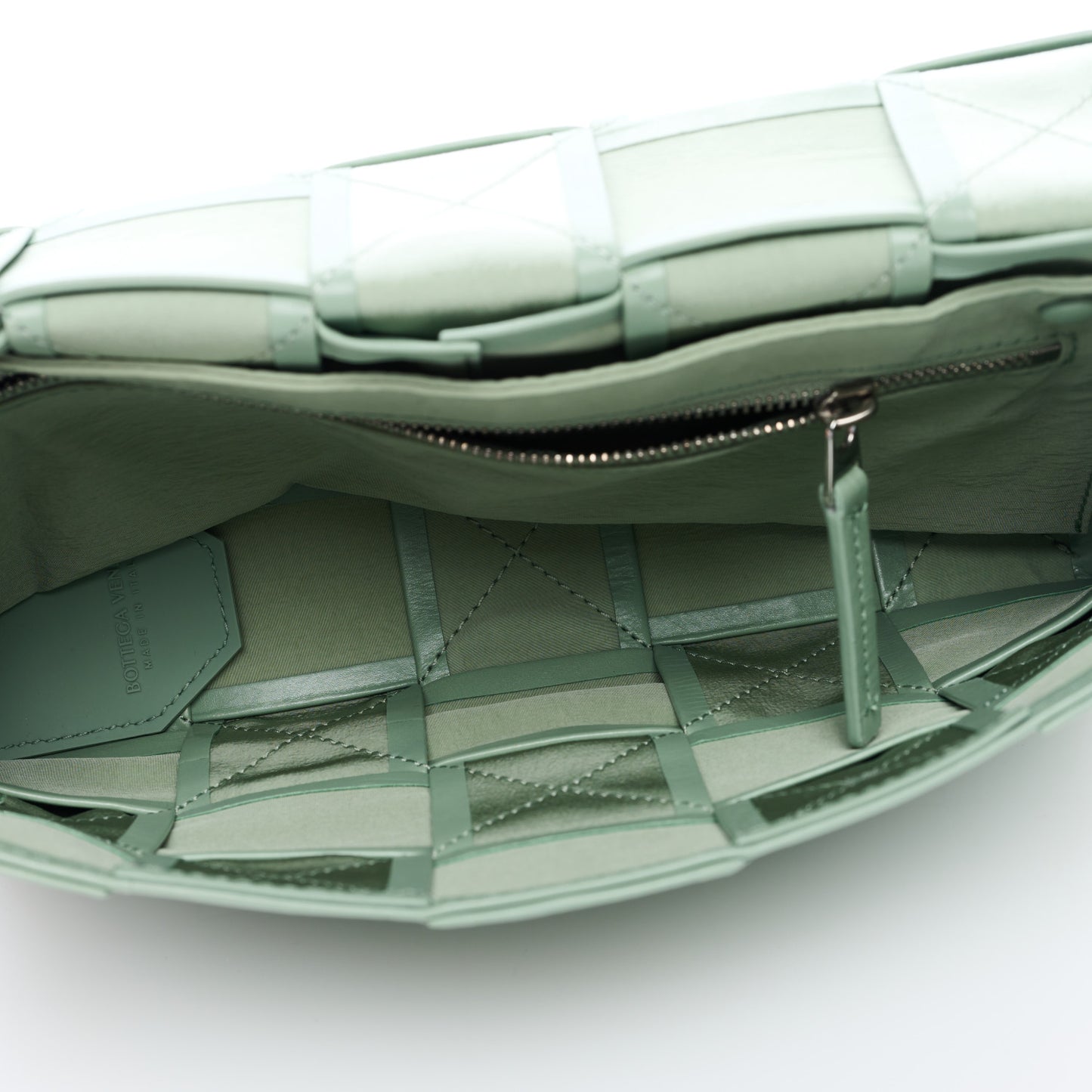 Paper Calfskin Maxi Intreccio Cassette Crossbody Bag Sage