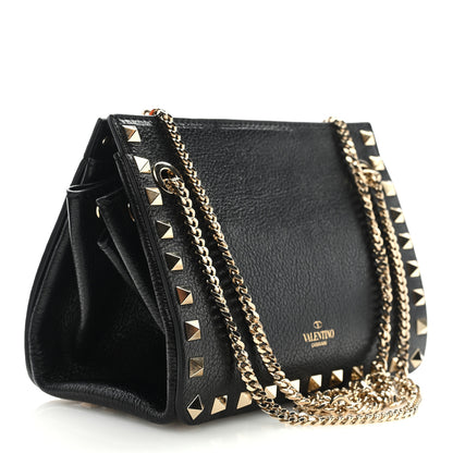 Valentino Garavani Calfskin Rockstud Mini Chain Shoulder Bag Black 2 of 8