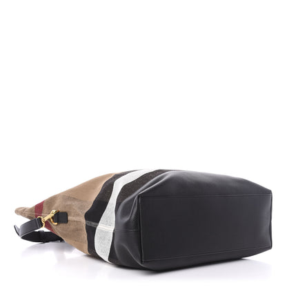 Burberry Grainy Calfskin Mega Check Armley Folding Messenger Black 5 of 13