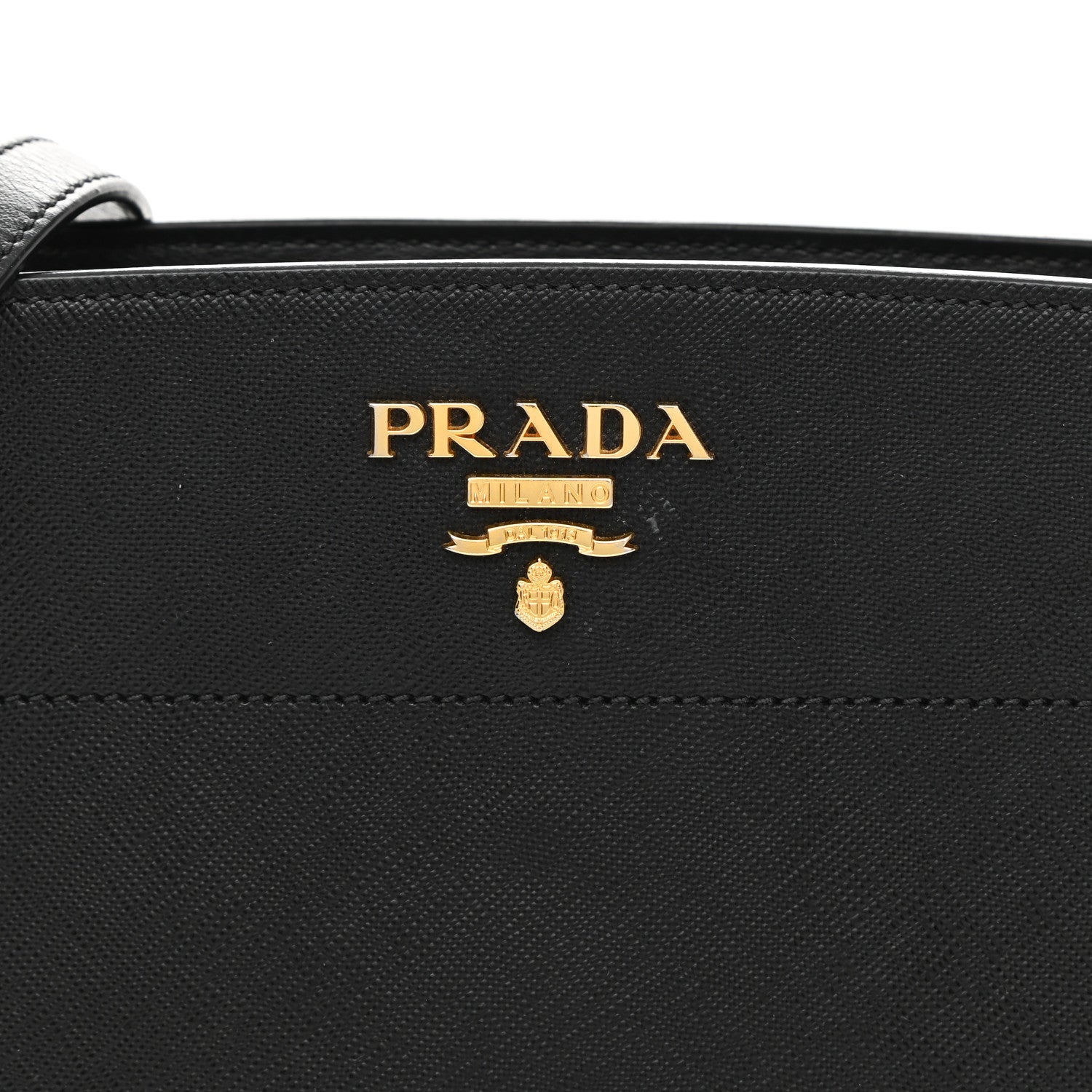 Prada Saffiano City Calfskin Esplanade Crossbody Bag Black 8 of 10