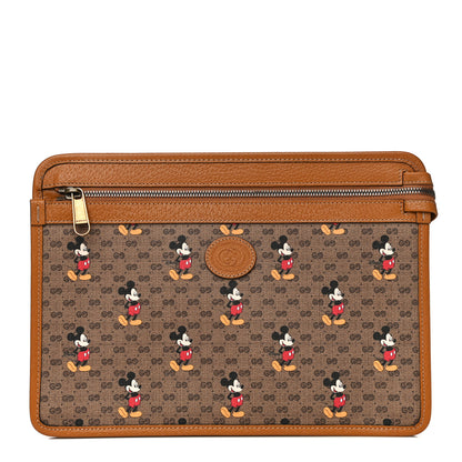 Gucci X DISNEY Mini Vintage GG Supreme Monogram Mickey Mouse Documents Holder Beige Vintage Sun Oil 1 of 9